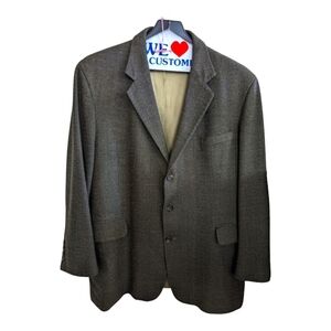 Baracuta Wool Brown Tweed  3 Button Jacket Size 48R